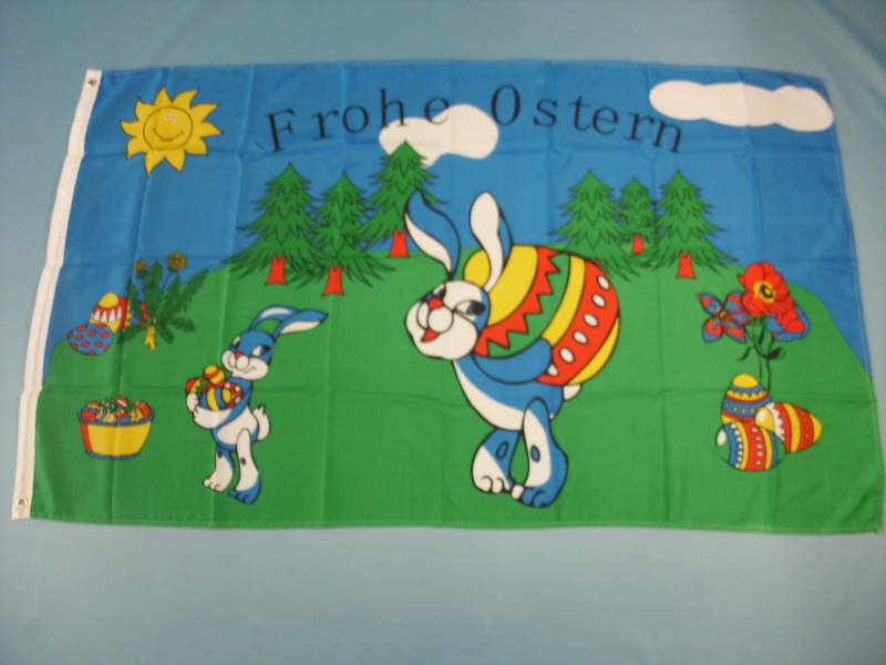 Hissfahne Dekofahne Flagge Groesse 90/150  Frohe Ostern