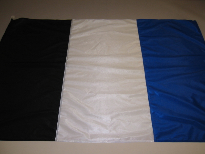 Hissfahne Fahne Flagge Groesse 100/150 schwarz-weiß-blau senkrecht