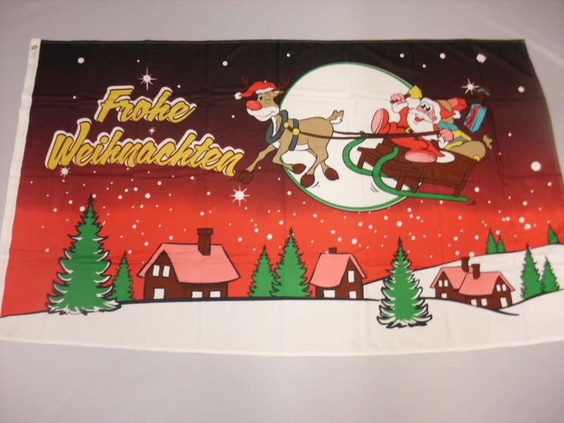 Hissfahne Dekofahne Flagge Groesse 90/150  Frohe Weihnachten Motiv 2