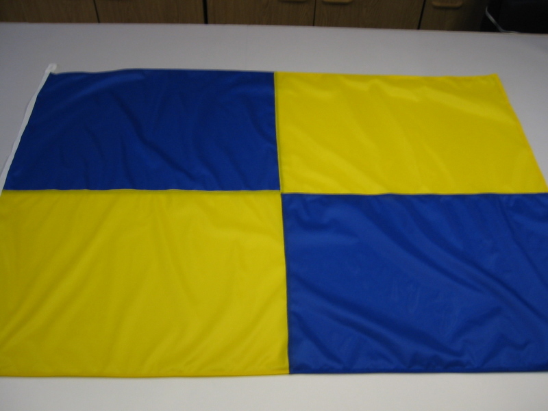 Hissfahne Fahne Flagge Groesse 150/250 Karo blau-gelb