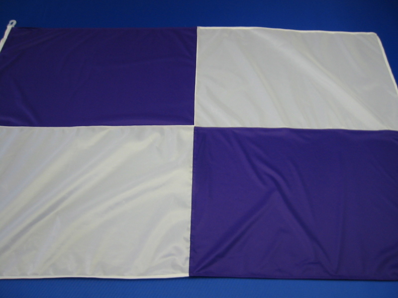 Hissfahne Fahne Flagge Groesse 150/250 Karo lila-weiß